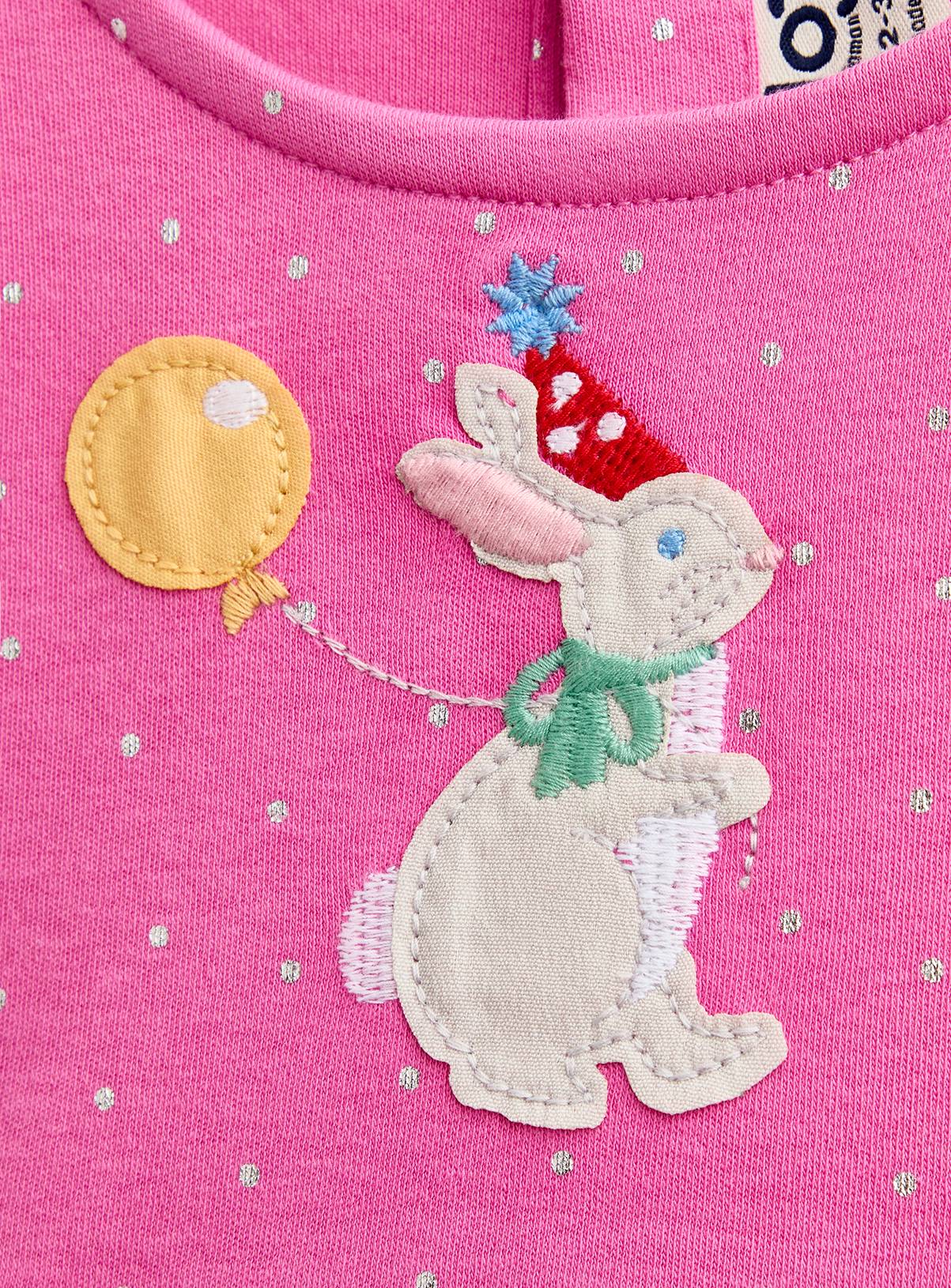 JOJO MAMAN BÉBÉ Party Friends Applique Tulle Dress Bright Pink 2-3 Years - Image 3